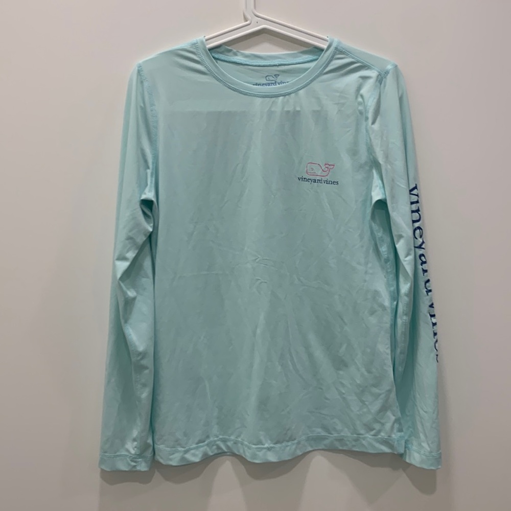 Vineyard vines light blue/teal size small performance long sleeve shirt